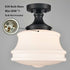 Black Ceiling Light Milk Glass Schoolhouse Light Fixture